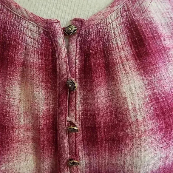 {Anthropologie} Maeve Calavon Peplum Top Burgundy Plaid - Picture 7 of 11